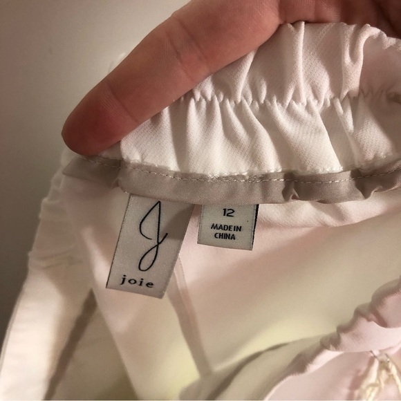 Joie White Cropped Wide Leg Pleated Pants NWT Sz 12 Women’s - Picture 6 of 10